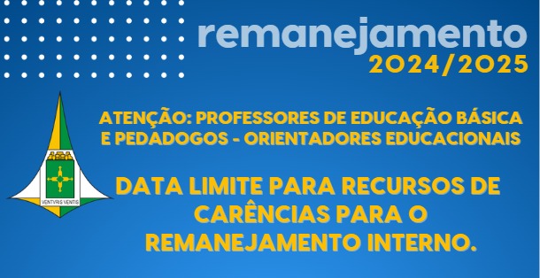 REMANEJAMENTO - PRAZO PARA RECURSOS DO REMANEJAMENTO INTERNO